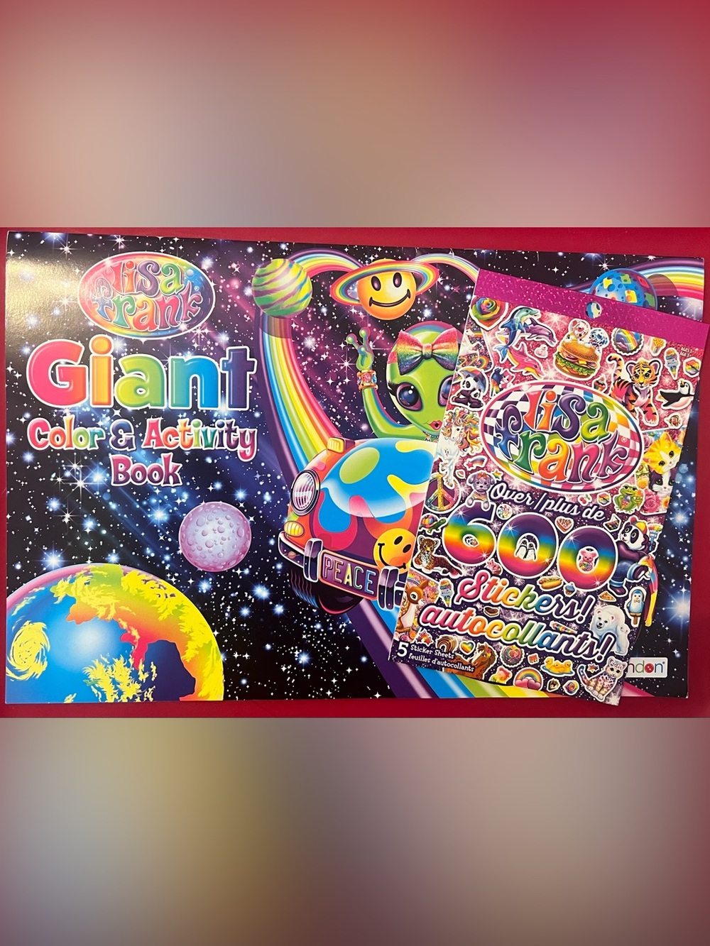 Lisa Frank Giant Color & Activity Book - Rainbow Pink Purple Blue Yellow Green